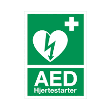 Hjertestarter/AED skilt