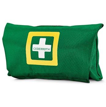 Kompakt førstehjælpstaske fastgjort i bælte – perfekt til mobil brug og hurtig adgang